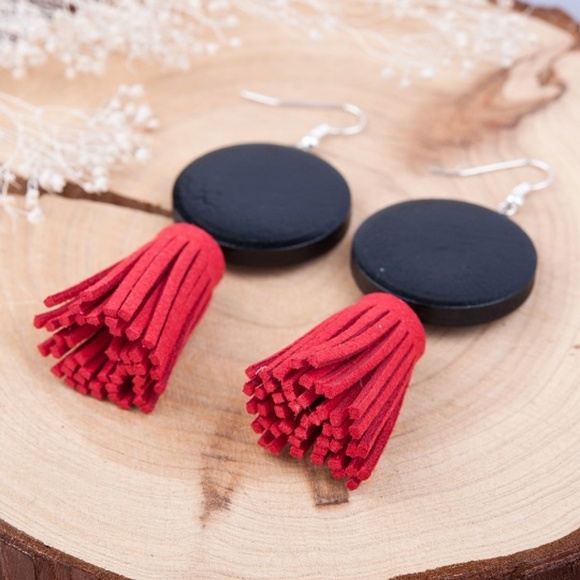 Hot Fine Cute Red Wine Elegant Tassel Earring - Picture 4 of 5